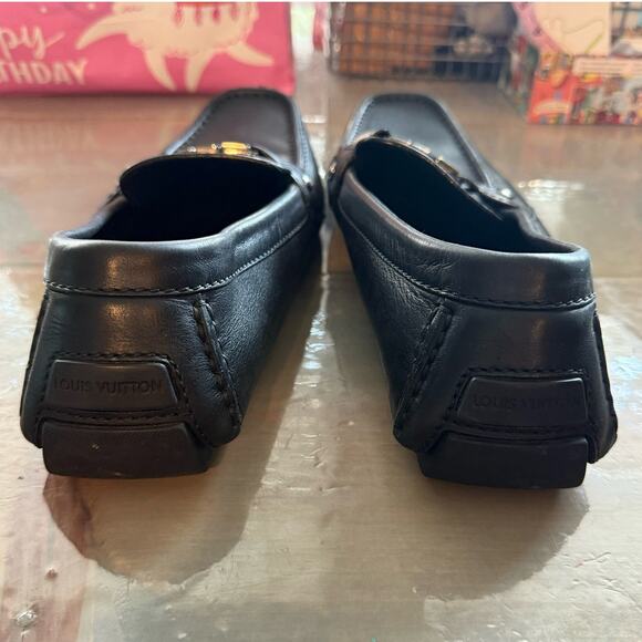 Louis Vuitton Black Monte Carlo Moccasin Loafers Sz 10 - Picture 11 of 14